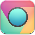 Chrome Play Colours Dark Center Icon 118x120 png