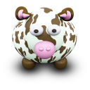 Brown White Cow Icon 128x128 png