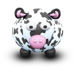 Cow Blackand White Icon 256x256 png