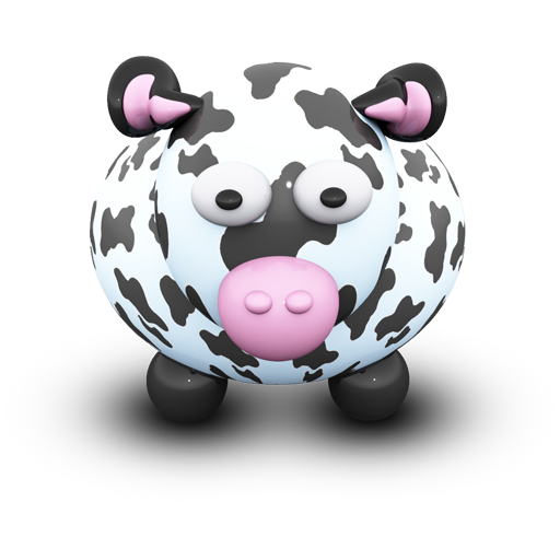 Cow Blackand White Icon 512x512 png