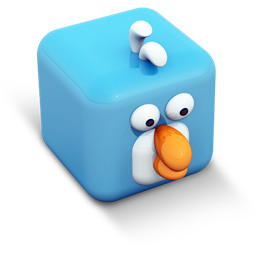 Cubed Tweet Bird Icon 256x256 png