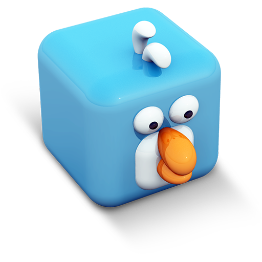 Cubed Tweet Bird Icon 512x512 png