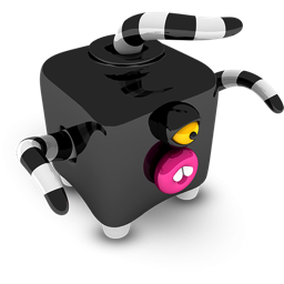 Black Cubed Monster Icon 256x256 png