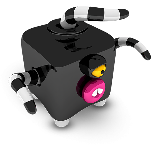 Black Cubed Monster Icon 512x512 png