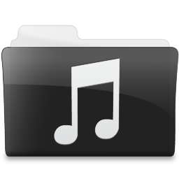Folder Music Icon - Black Icons - SoftIcons.com