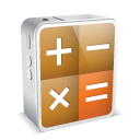 iPhone 4 White Calculator Icon 128x128 png