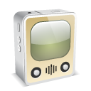 iPhone 4 White TV Icon 128x128 png
