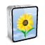 iPhone 4 Black Sunflower Icon 64x64 png