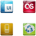 Square Buttons Icon Set 6