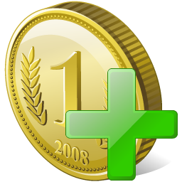 Coin Add Icon 256x256 png