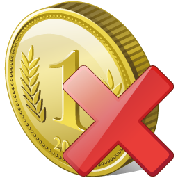 Coin Delete Icon 256x256 png