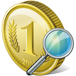 Coin Search Icon 256x256 png
