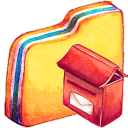 Yellow Mailbox Icon 128x128 png