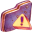 Violet Caution Folder Icon 32x32 png