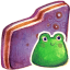 Violet Froggy Folder Icon 64x64 png