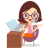 Call Center Girl Glasses Icon 48x48 png