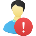 Male User Warning Icon 128x128 png