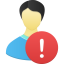 Male User Warning Icon 64x64 png
