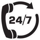 24-7 Help Line Icon 128x128 png