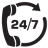 24-7 Help Line Icon 48x48 png