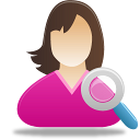 Female User Search Icon 128x128 png