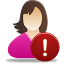 Female User Warning Icon 64x64 png