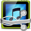 Green Tunes Folder Icon 64x64 png