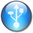 Symbol USB Circle Light Blue Icon