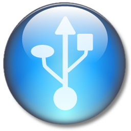 Symbol USB Circle Light Blue Icon 256x256 png