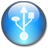 Symbol USB Circle Light Blue Icon