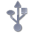 Symbol USB Grey Icon 48x48 png