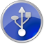Symbol USB Circle Dark Blue Icon 64x64 png