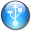 Symbol USB Circle Light Blue Icon 64x64 png