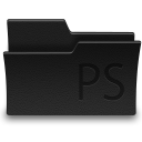 Folder PS Icon - Black Folder Leather Icons - SoftIcons.com