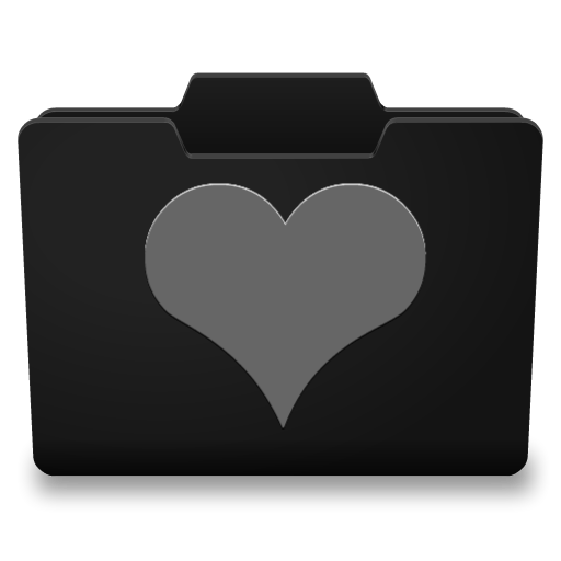 Black Grey Favorites Icon - Classy Folder Icons - SoftIcons.com
