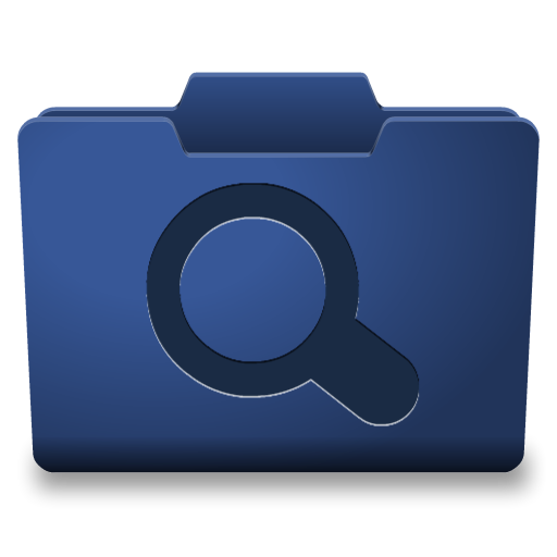 Blue Searches Icon - Classy Folder Icons - SoftIcons.com