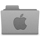 Grey Apple Folder Icon 128x128 png