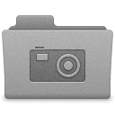 Grey Pictures Folder Icon 128x128 png