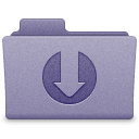 Purple Downloads Folder Icon 128x128 png