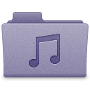 Purple Music Folder Icon 128x128 png