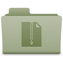 Green Zips Folder Icon 256x256 png