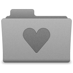 Grey Love Folder Icon 256x256 png