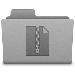 Grey Zips Folder Icon 256x256 png