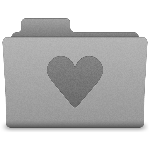 Grey Love Folder Icon 512x512 png