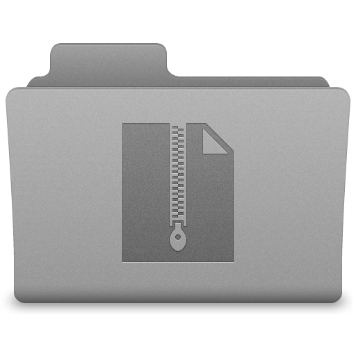 Grey Zips Folder Icon 512x512 png