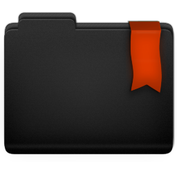 Ribbon Orange Folder Icon 256x256 png