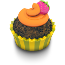 Chocolate Orange Cupcake Icon 128x128 png