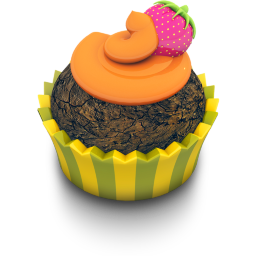 Chocolate Orange Cupcake Icon 256x256 png