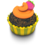 Chocolate Orange Cupcake Icon 64x64 png