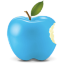 Cyan Apple Icon 64x64 png
